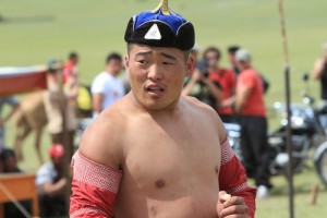 A Mongolian Wrestler, Naadam Festival.