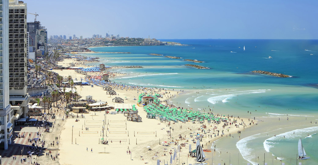 Tel Aviv Beach on the Mediterranean, Israel