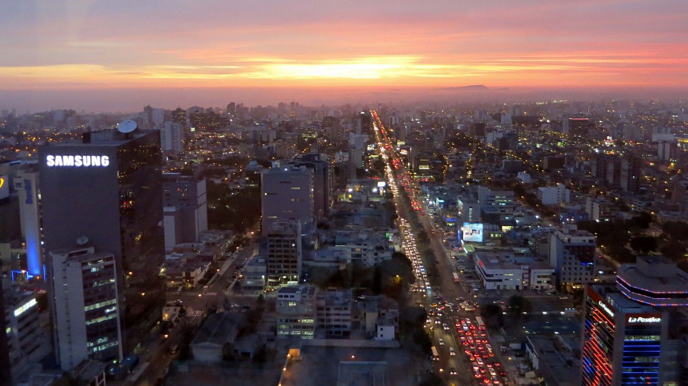 Beautiful sunset in Lima, Peru