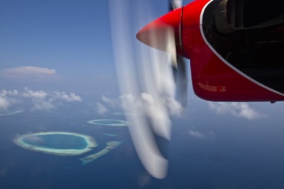 Flying in on a Maldivian Sea Plane is one incredible way to arrive
