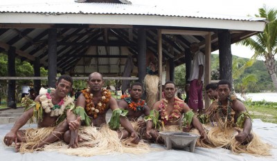 Smiling Fijian tribesman