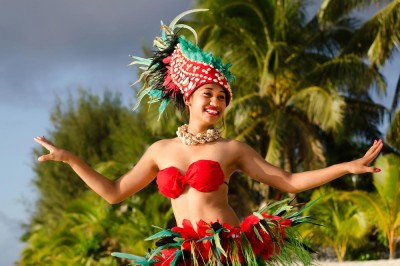 Polynesian Pacific Island Tahitian female dancer