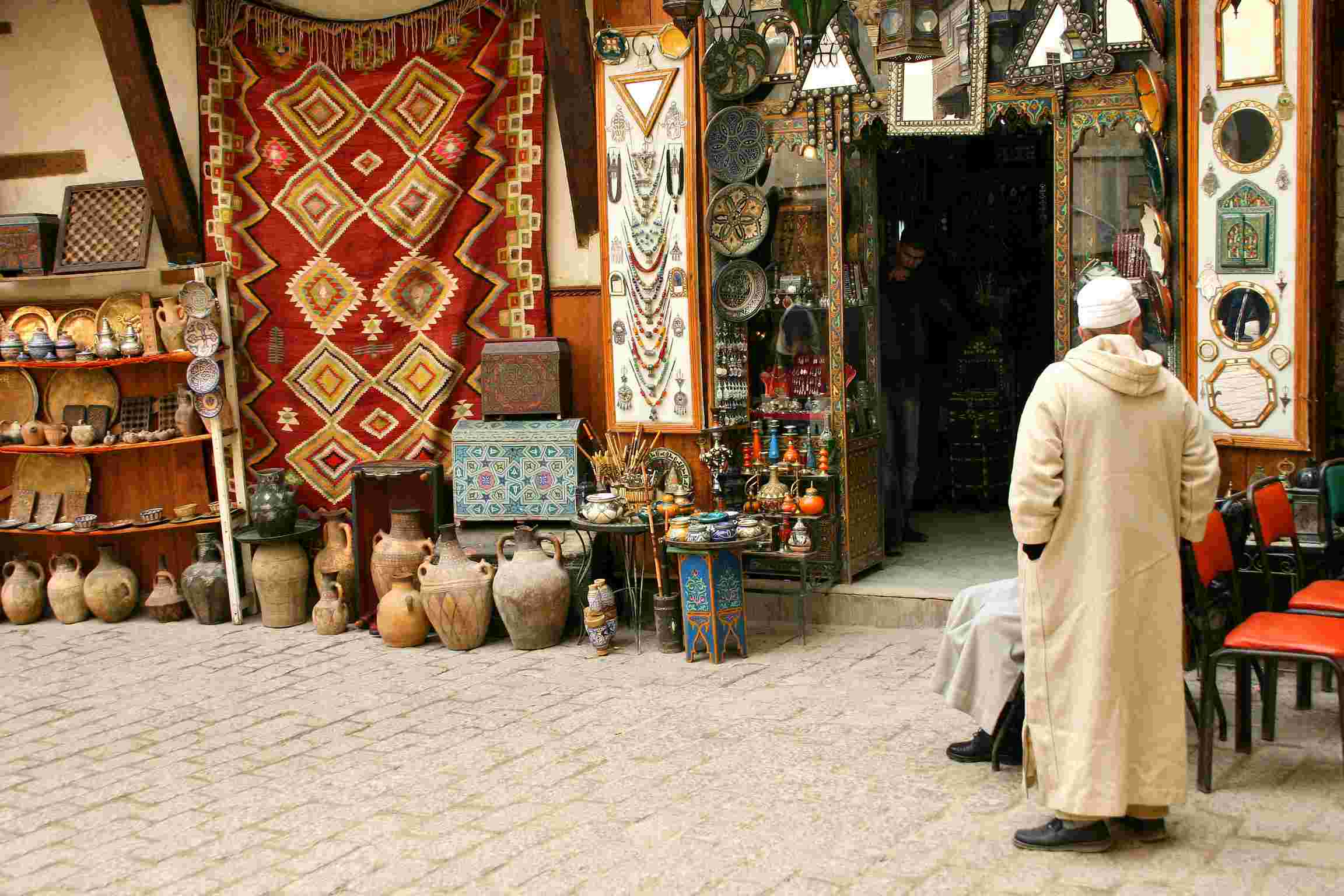Traditional Shopping Centre in the Medina, Marrakesh, Morocco