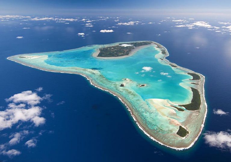 Aerial View of Aitutaki, Cook Islands