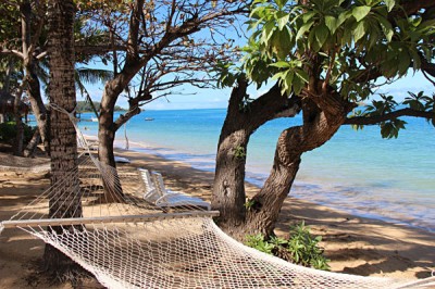 Enjoy a double hammock at Malolo Island Resort, Fiji