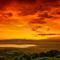 Ngorongoro Crater at sunset