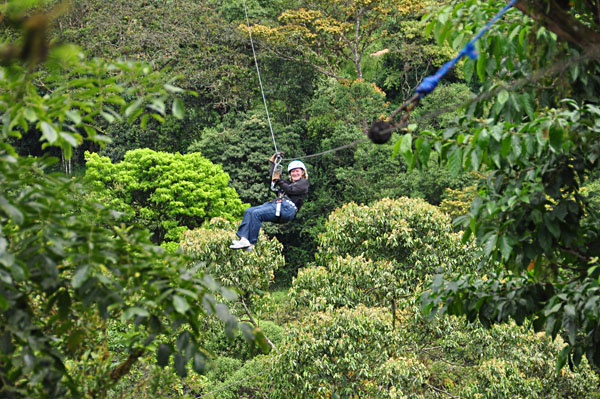 Zip-lining in the Mindo Cloud Forest, Ecuador