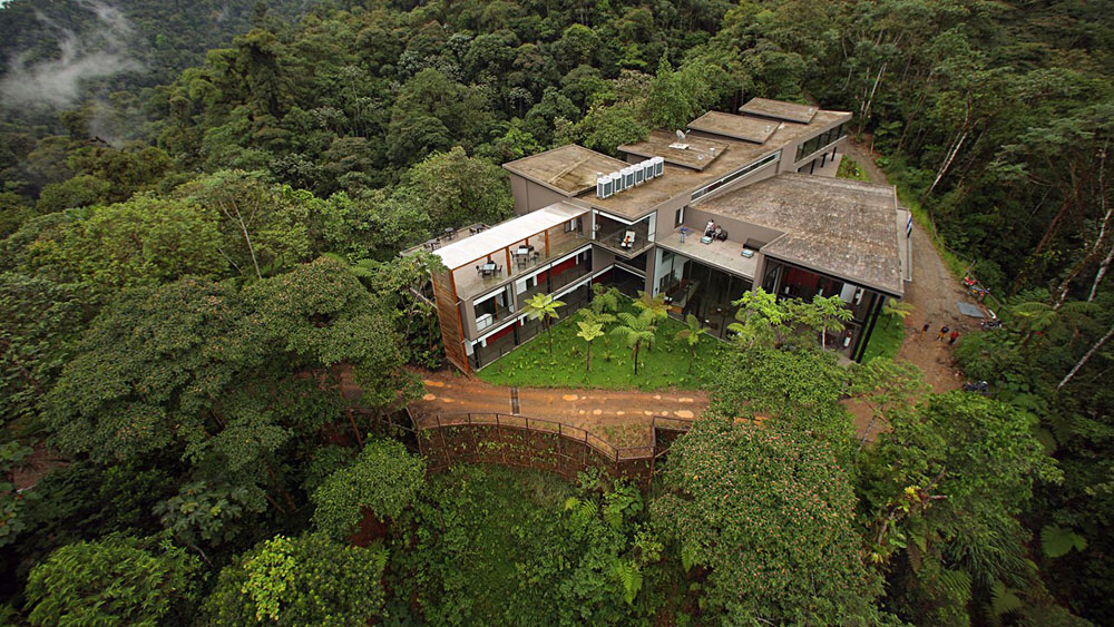 Aerial view of Mashpi Lodge, Ecuador