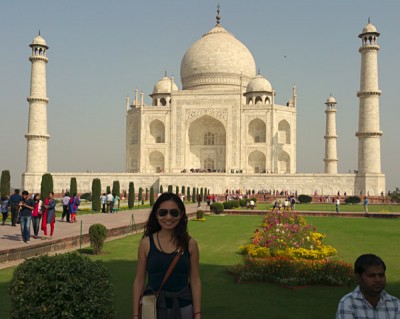 Karen Wang in Front of Taj Mahal, India