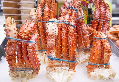 King crab legs sold at Sydney Fish Market