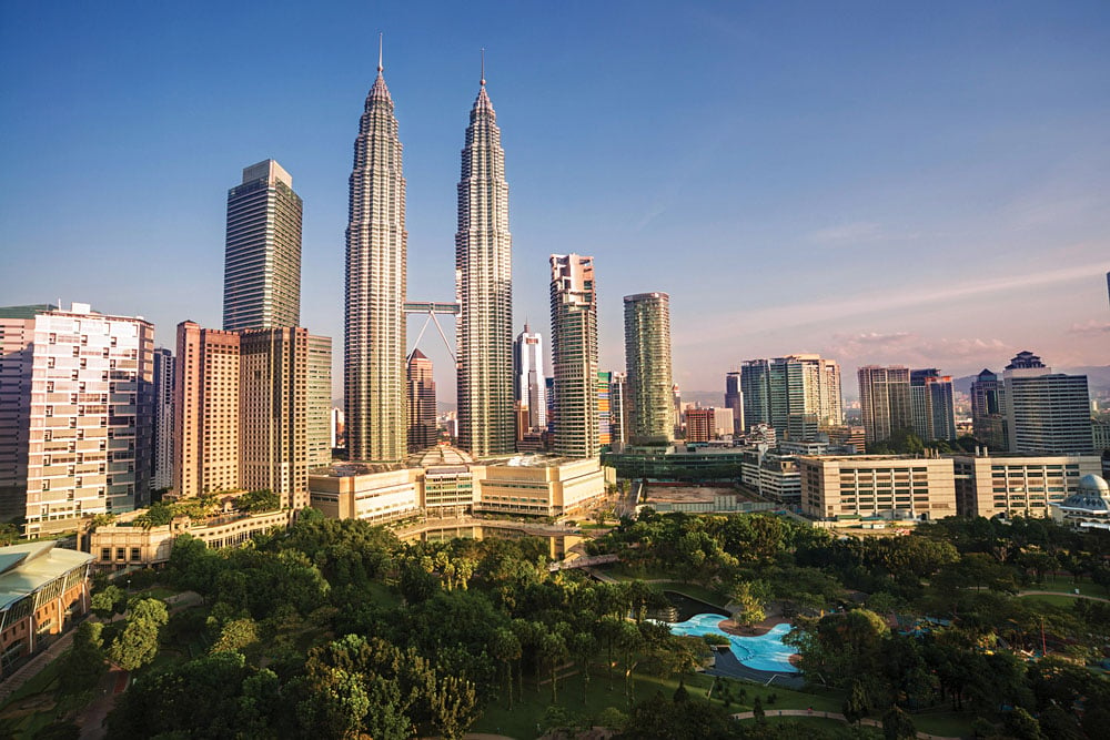 Petronas Towers and Landscape, Kuala Lumpur, Malaysia
