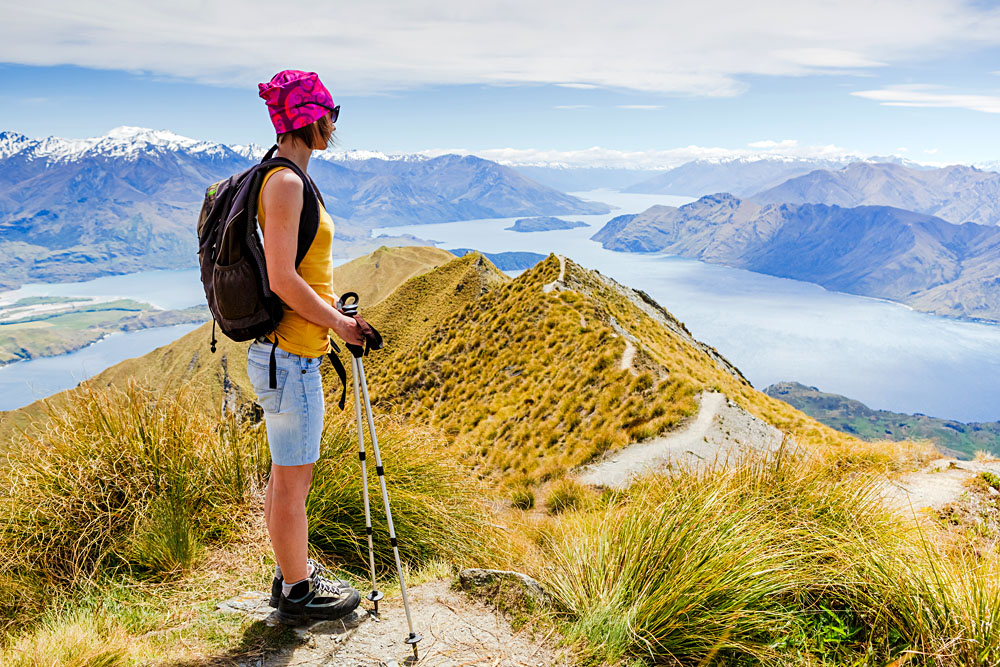Young Woman Hiking in New Zealand
