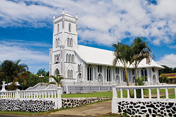 Falefa white church, Opolu, Samoa