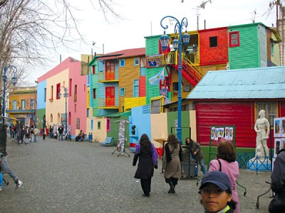 Colourfully vibrant buildings of La Boca