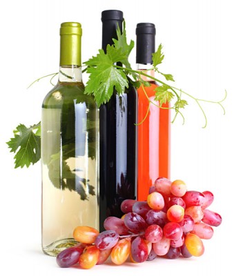 Wine Bottles with Grapes_111142472