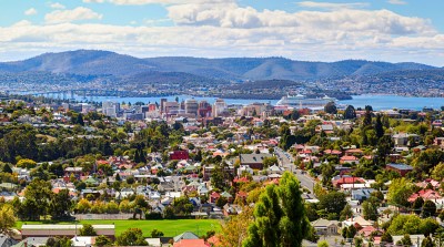 Aerial View of Hobart, Tasmania, Australia