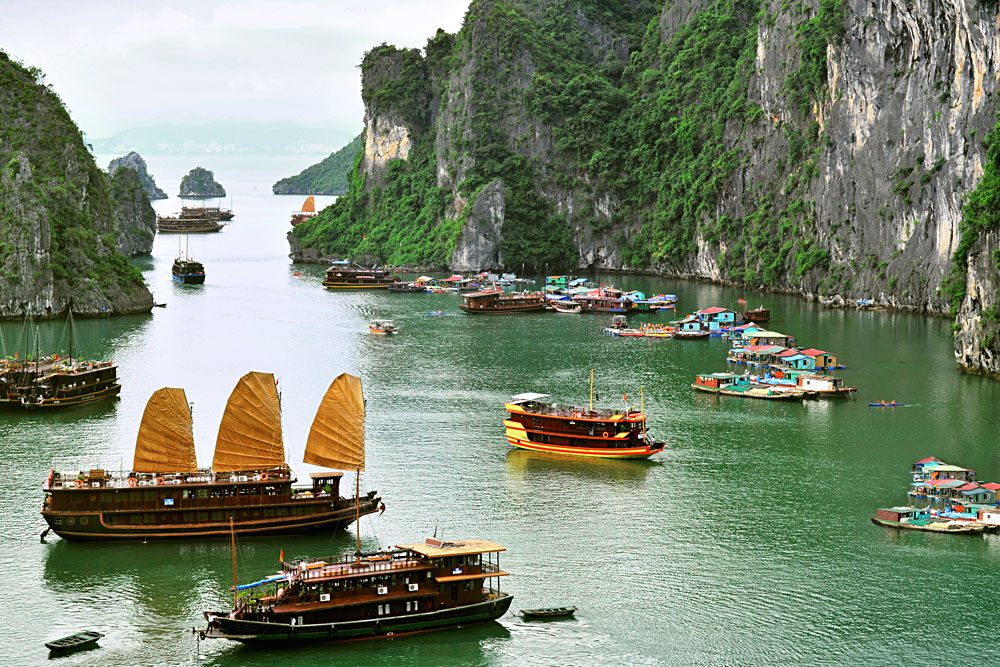 Tourist Junks, Halong Bay, Vietnam