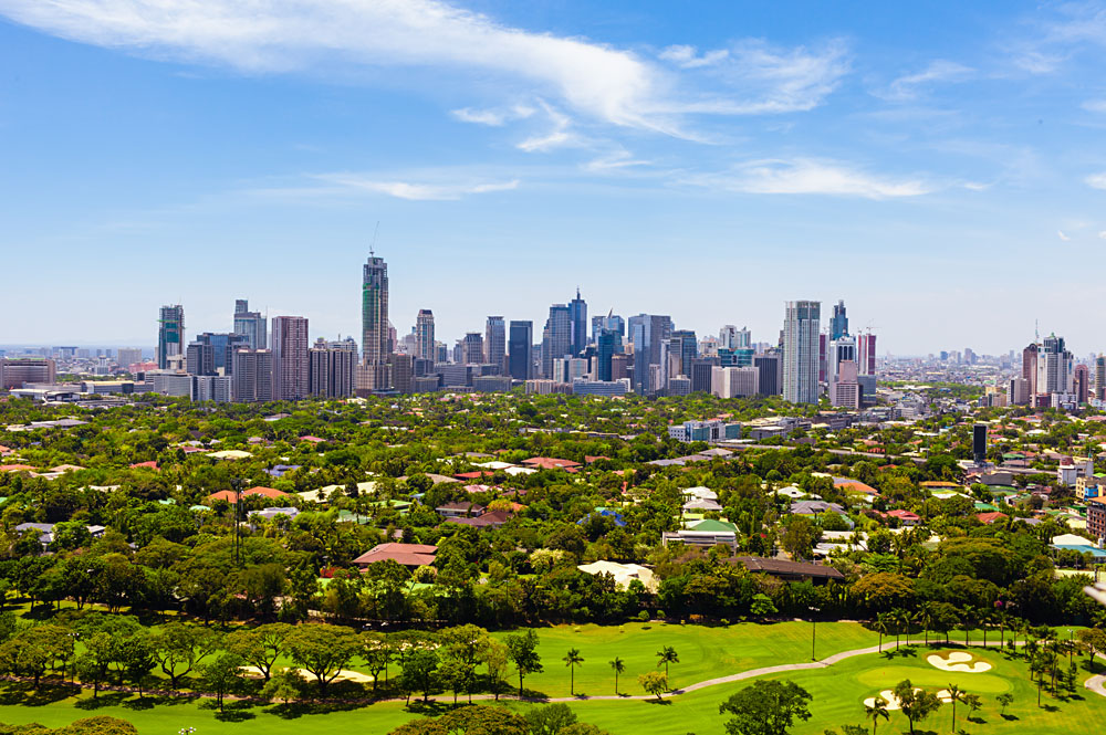 Aerial View of Makati Financial Business District of Manila, Philippines