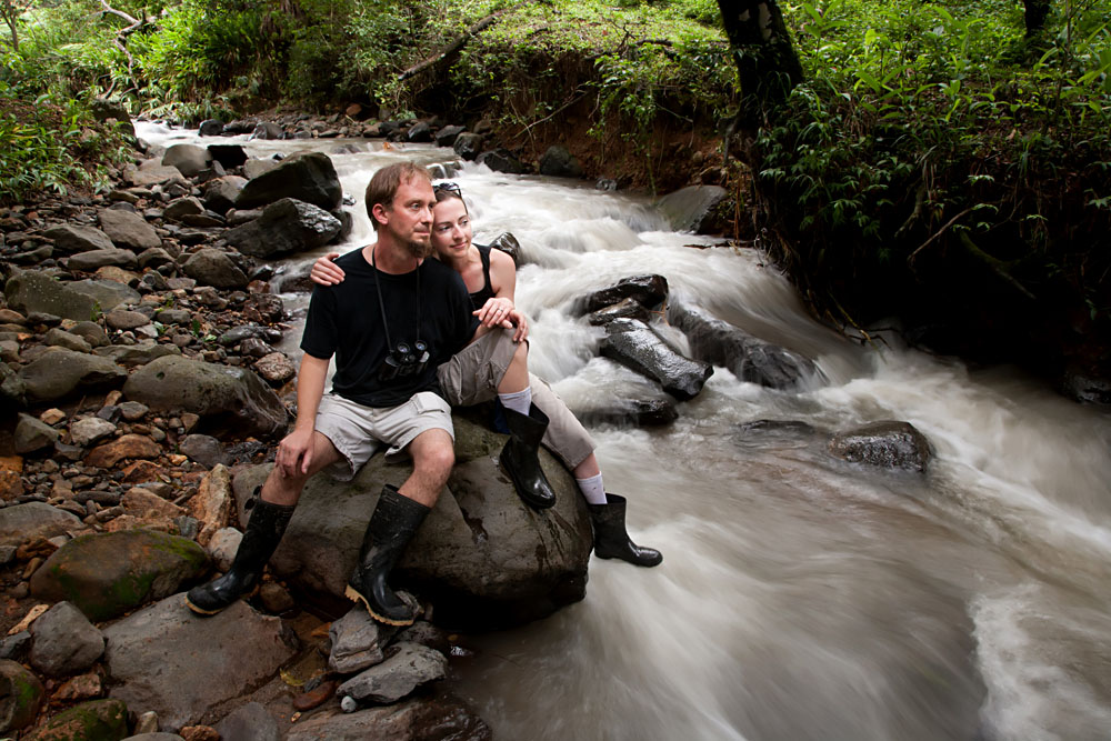 Couple Relaxing Near River, Costa Rica