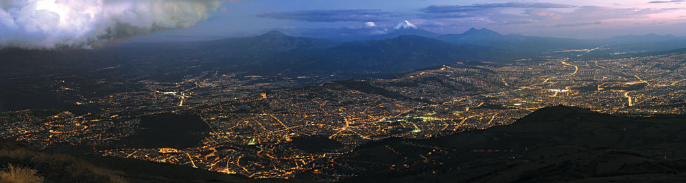 Quito at Night Panoramic, Ecuador