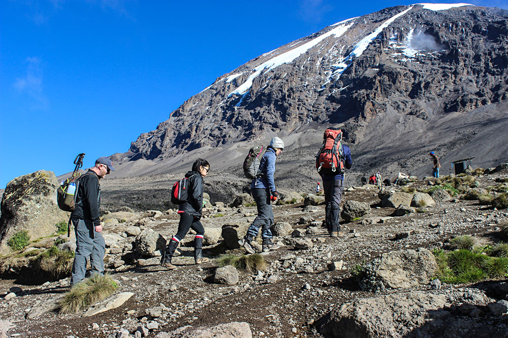 Making Our Way Up Along the Machame Route, Mount Kilimanjaro, Tanzania