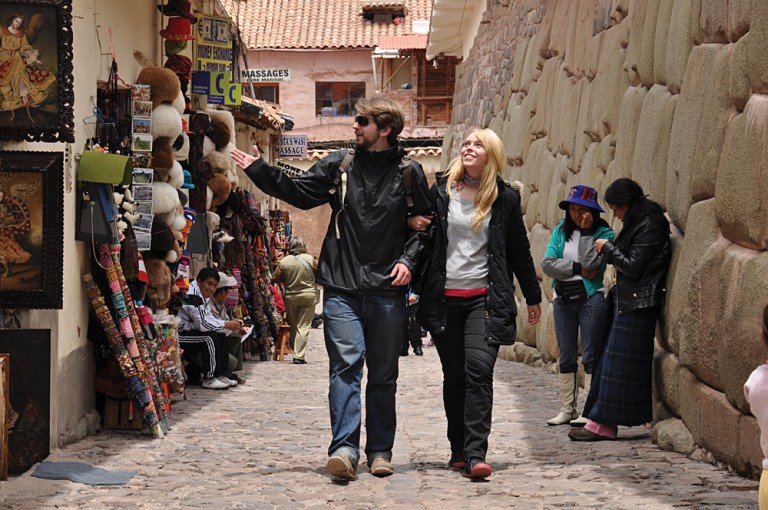 Couple Shopping in Cusco, Peru