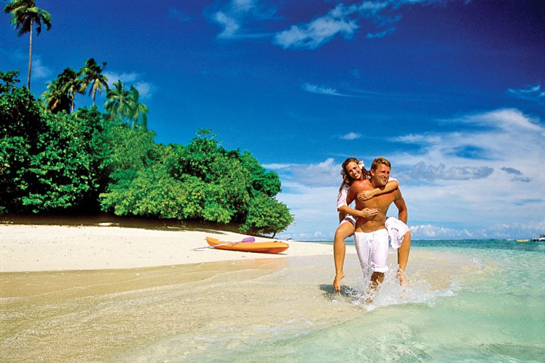 Couple on a Beach in Samoa
