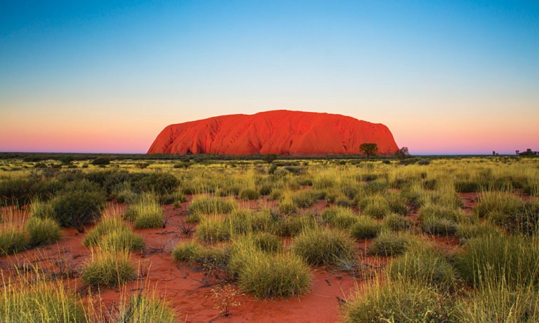 Majestic Ayers Rock Uluru at Sunset, Northern Territory, Australia