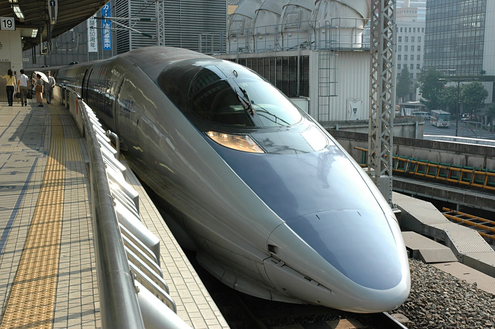 Shinkansen Japanese Bullet Train in Tokyo Central Station, Japan