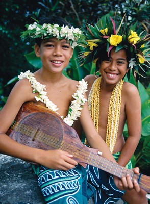 Smiling Boys in Rarotonga, Cook Islands