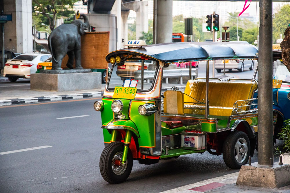 Tuktuk at Silom Road in Bangkok, Thailand