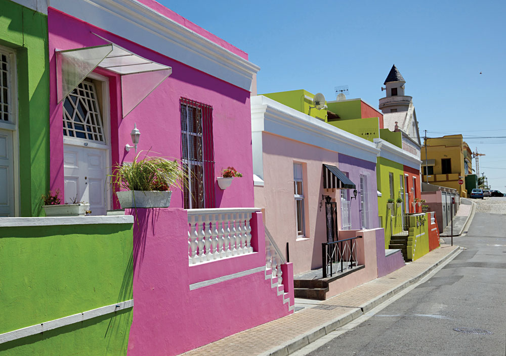 Colourful Cottages in Bo Kaap, formerly known as the Malay Quarter, Cape Town, South Africa