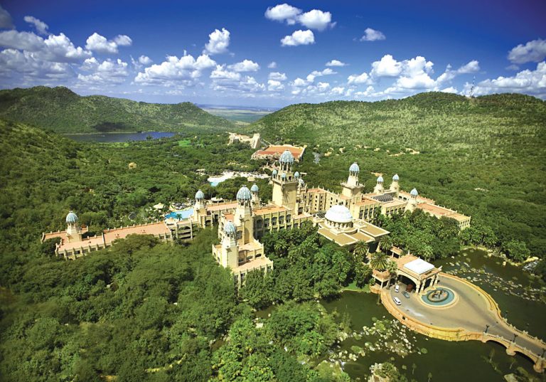 Aerial View of Palace of the Lost City and Sun City, South Africa