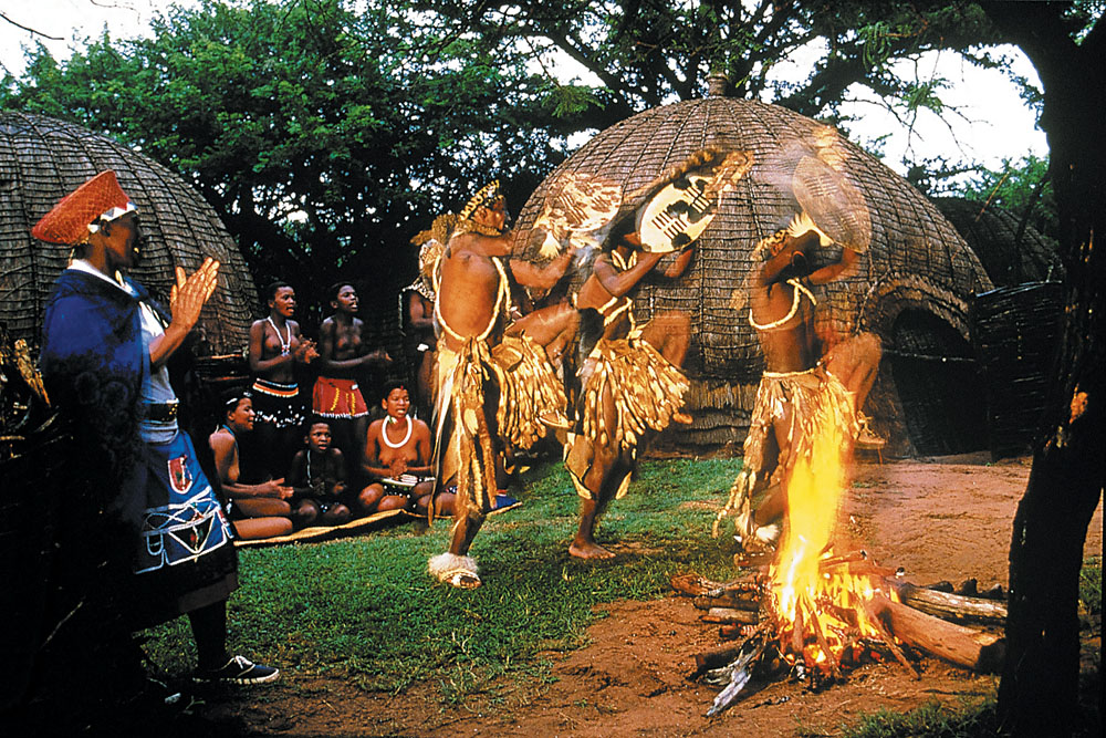 Dancers at Simunye Zulu Village, Zululand, KwaZulu-Natal, South Africa