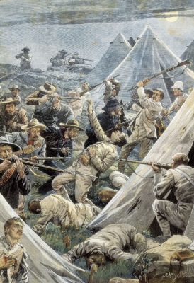 South Africa, Second Boer War, Attack to the English camp of Tweefontein (1902) by Artist Achille Beltrame - © AISA Everett Collection (40263)