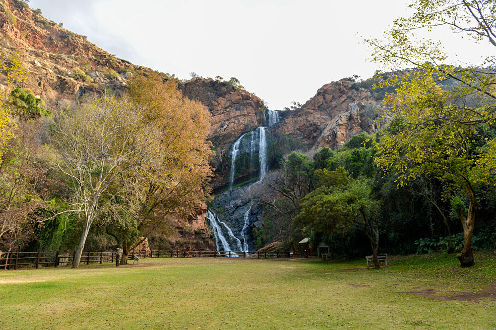 Waterfall in Walter Sisulu National Botanical Garden in Roodepoort near Johannesburg, South Africa