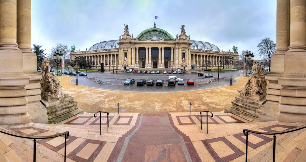 Panoramic view of the Grand Palais in Paris seen from the Petit Palais - paris sightseeing