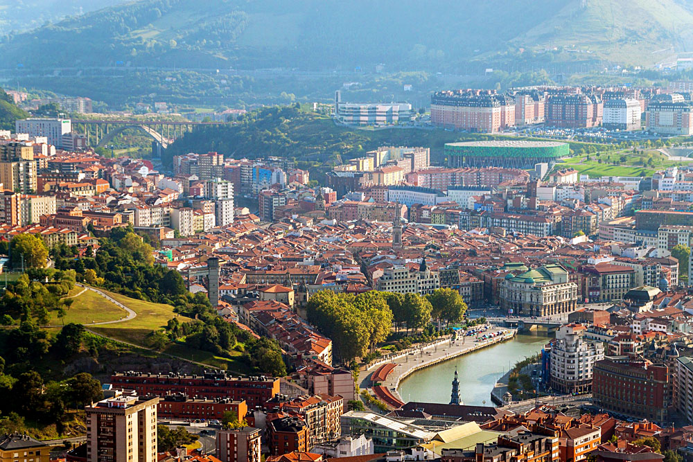 Aerial View of Bilbao from Artxanda, Spain