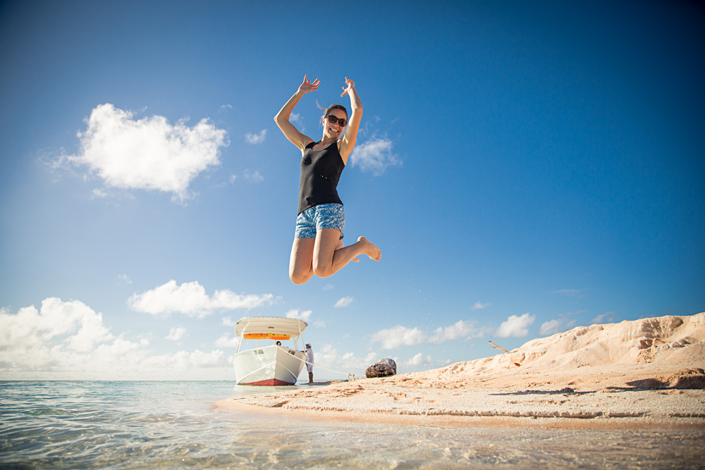 Bronwyn - Jumping for Joy in Tahiti