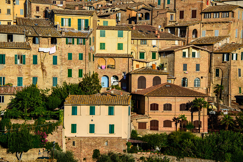 Details of Medieval Houses in Siena, Tuscany, Italy