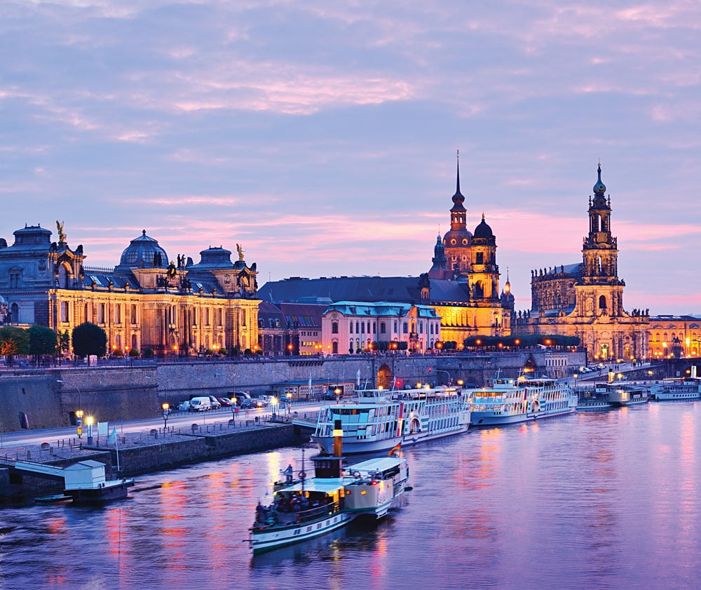 Dresden Cityscape Over the Elbe River, Dresden, Germany