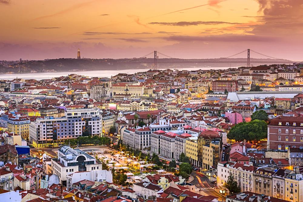 Lisbon Skyline at Sunset, Portugal