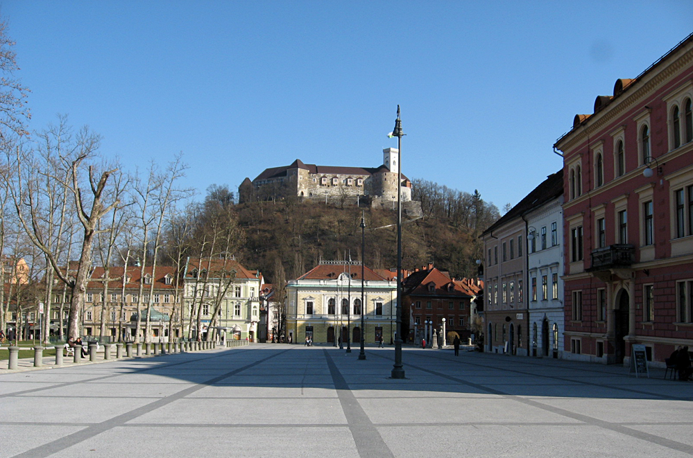 Ljubljana Castle Seen from the Old Town, Slovenia