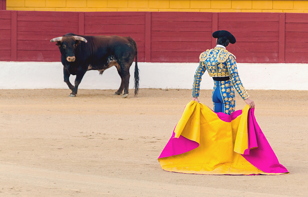 Matador Awaiting Bull in Bullring, Spain