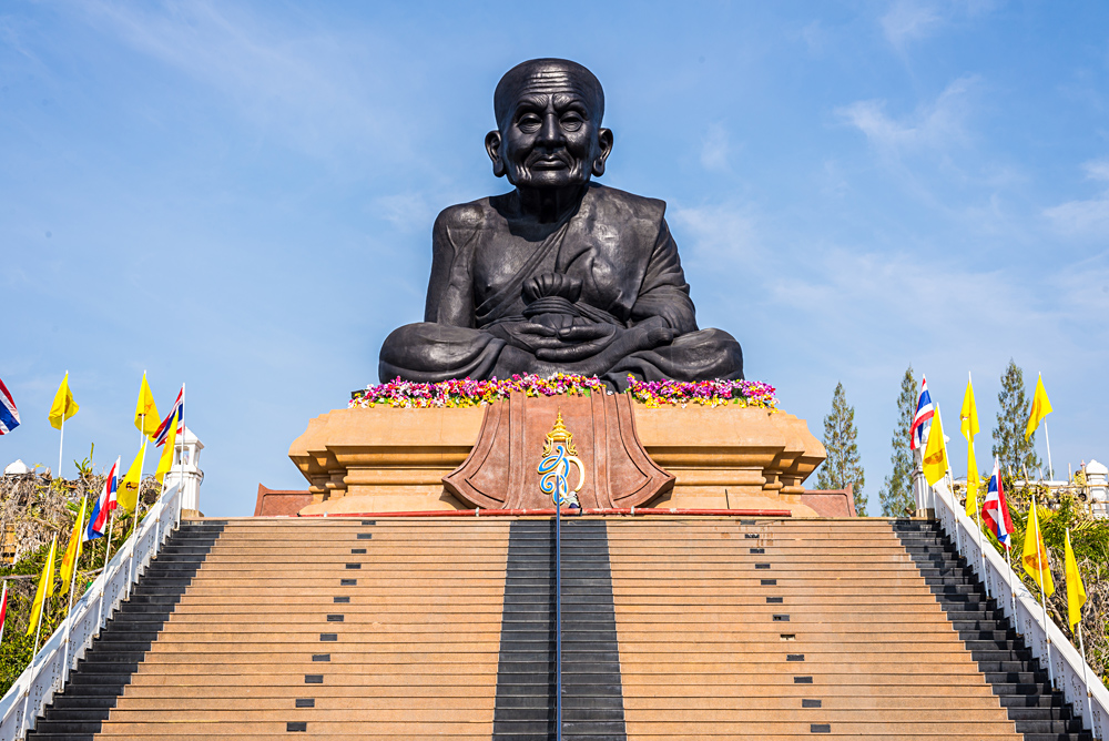 Statue of Famous Monk, Luang Phor Thuat at Wat Huay Mongkol Buddhist Temple, Hua Hin, Thailand