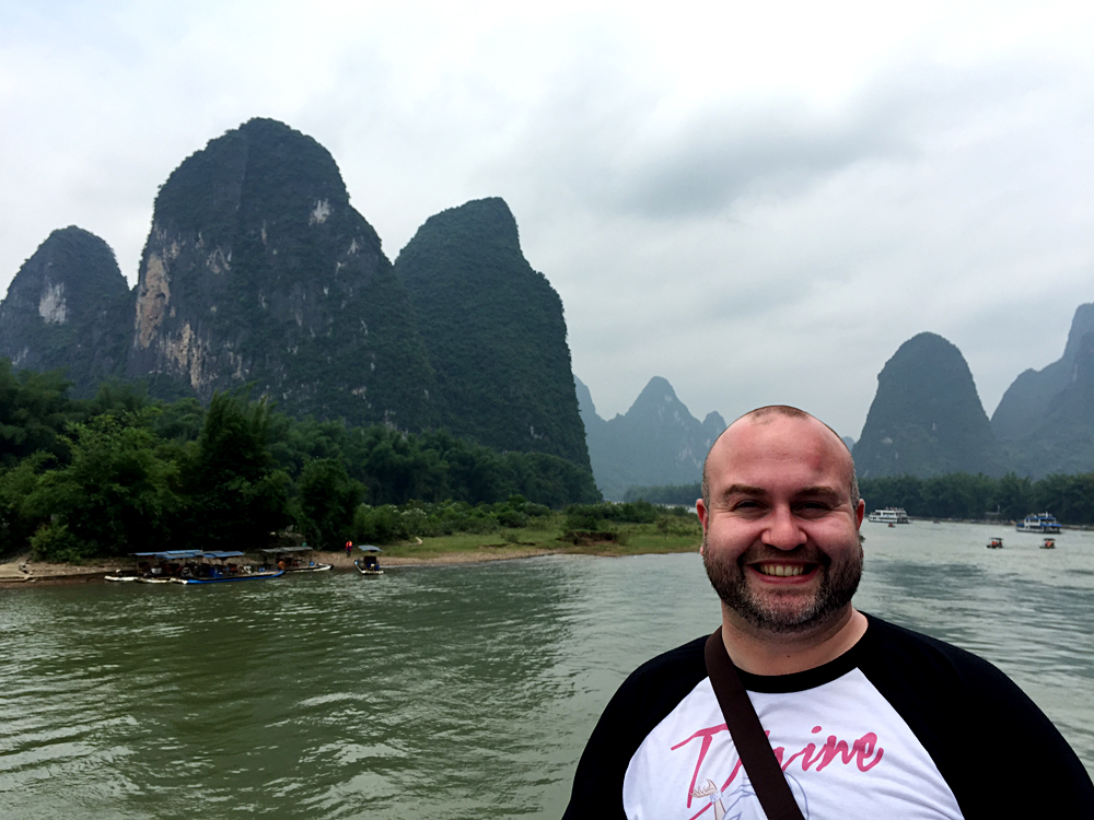 Steve Perkins at Guilin's Li River, China