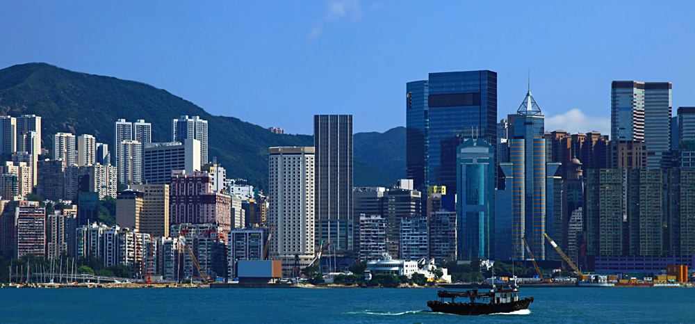 View of the Sheung Wan District, Hong Kong