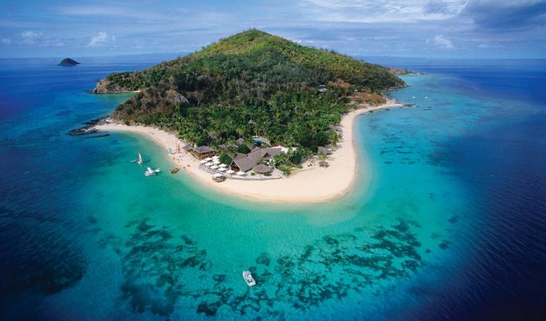 Aerial view of Castaway Island Fiji