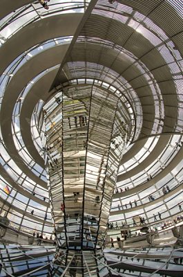 Interior View of Cupola on Top of Reichstag Building, Berlin, Germany