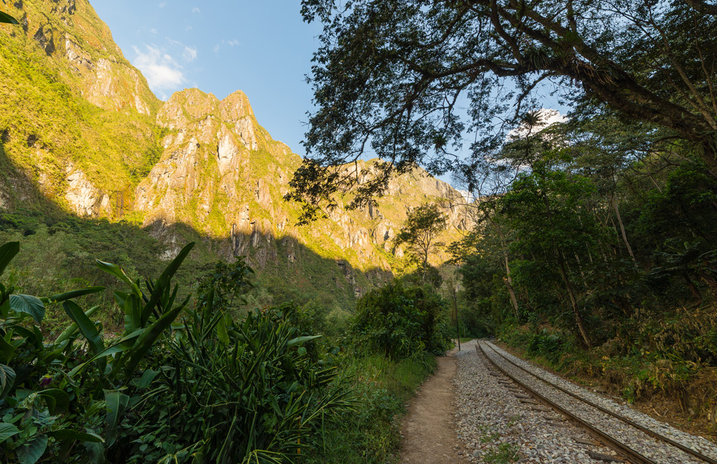 The rail line leading to Machu Picchu